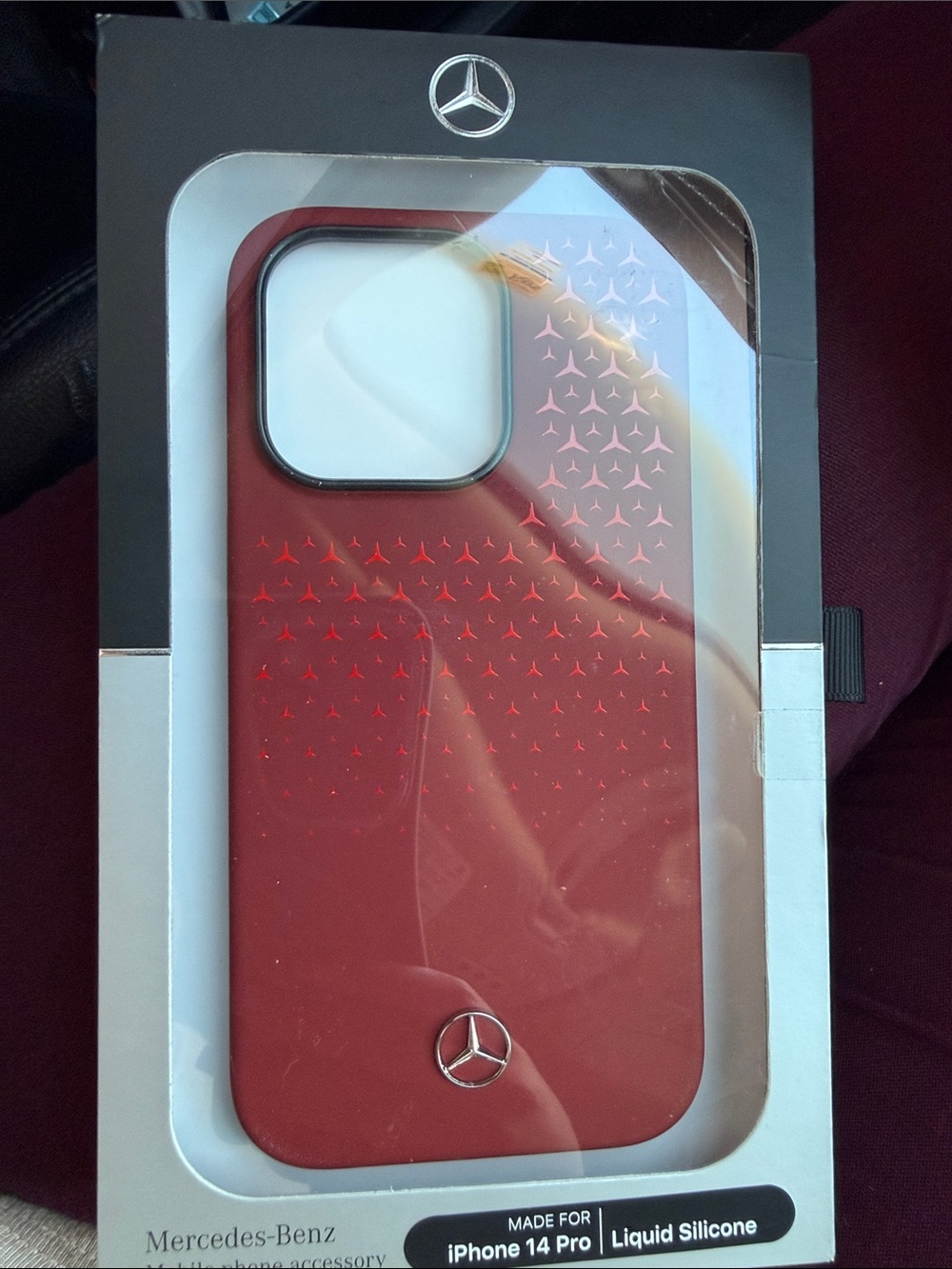 Mercedes‑Benz Red Liquid Silicone Case for iPhone 14 Pro